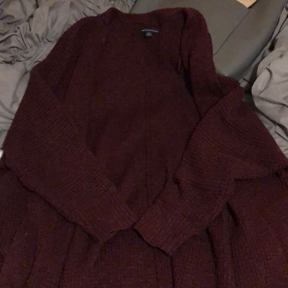 American Eagle burgundy cardigan